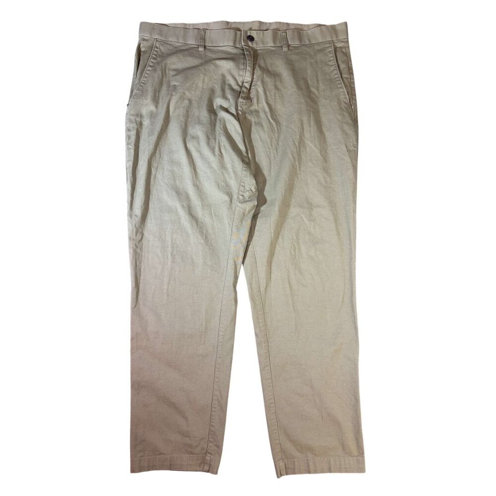 Mens Fabletics Beige Lightweight Khaki Chino Pants W/ Zippered Pockets 38x32